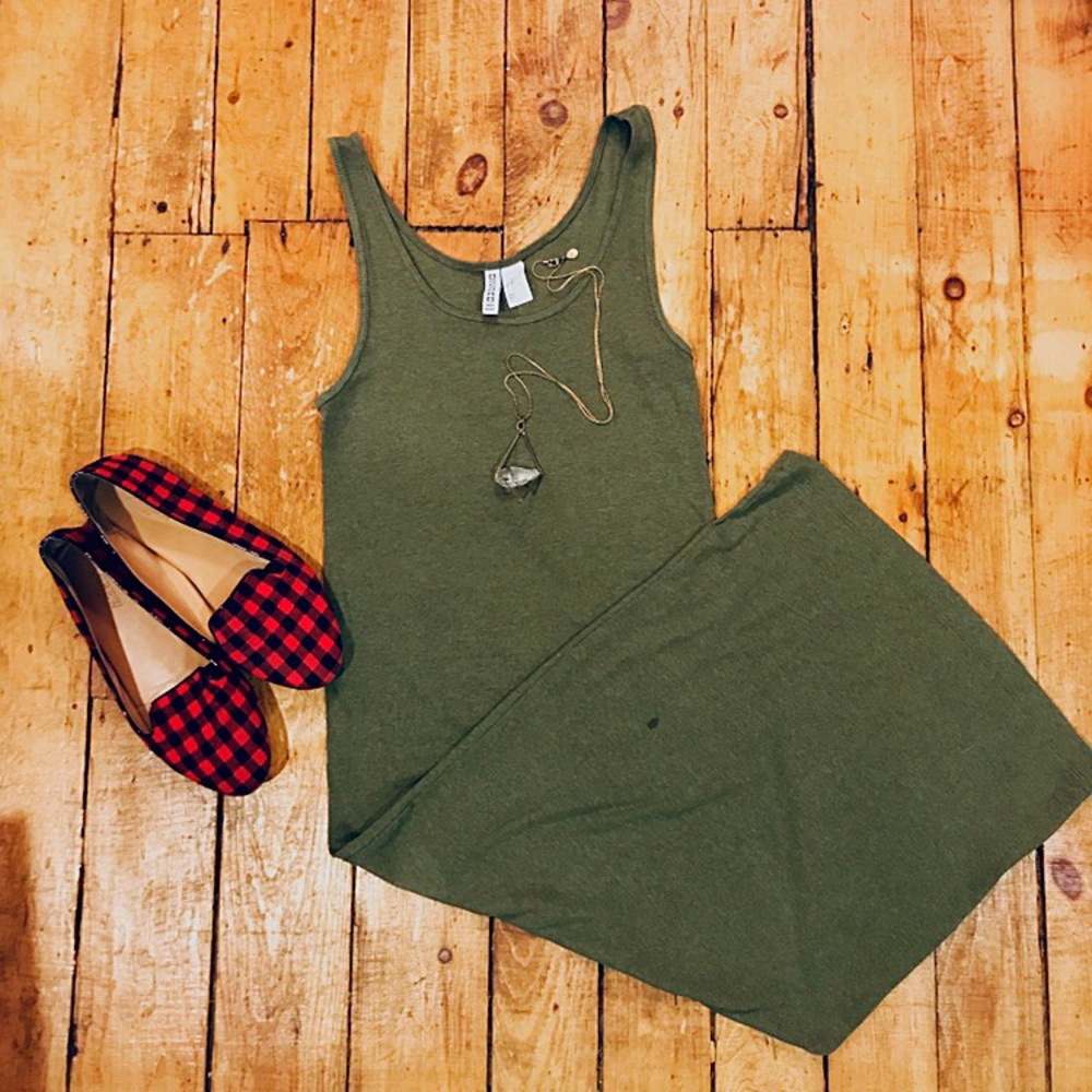 Divided Green Maxi Dress